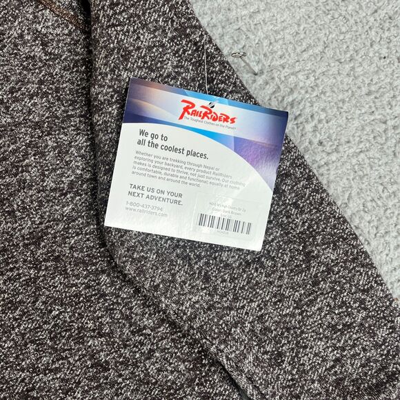 Rail Riders Hemp Sweater Mens L Brown Cotton 1/4 Zip Pullover Sweatshirt Hiking - Picture 5 of 13